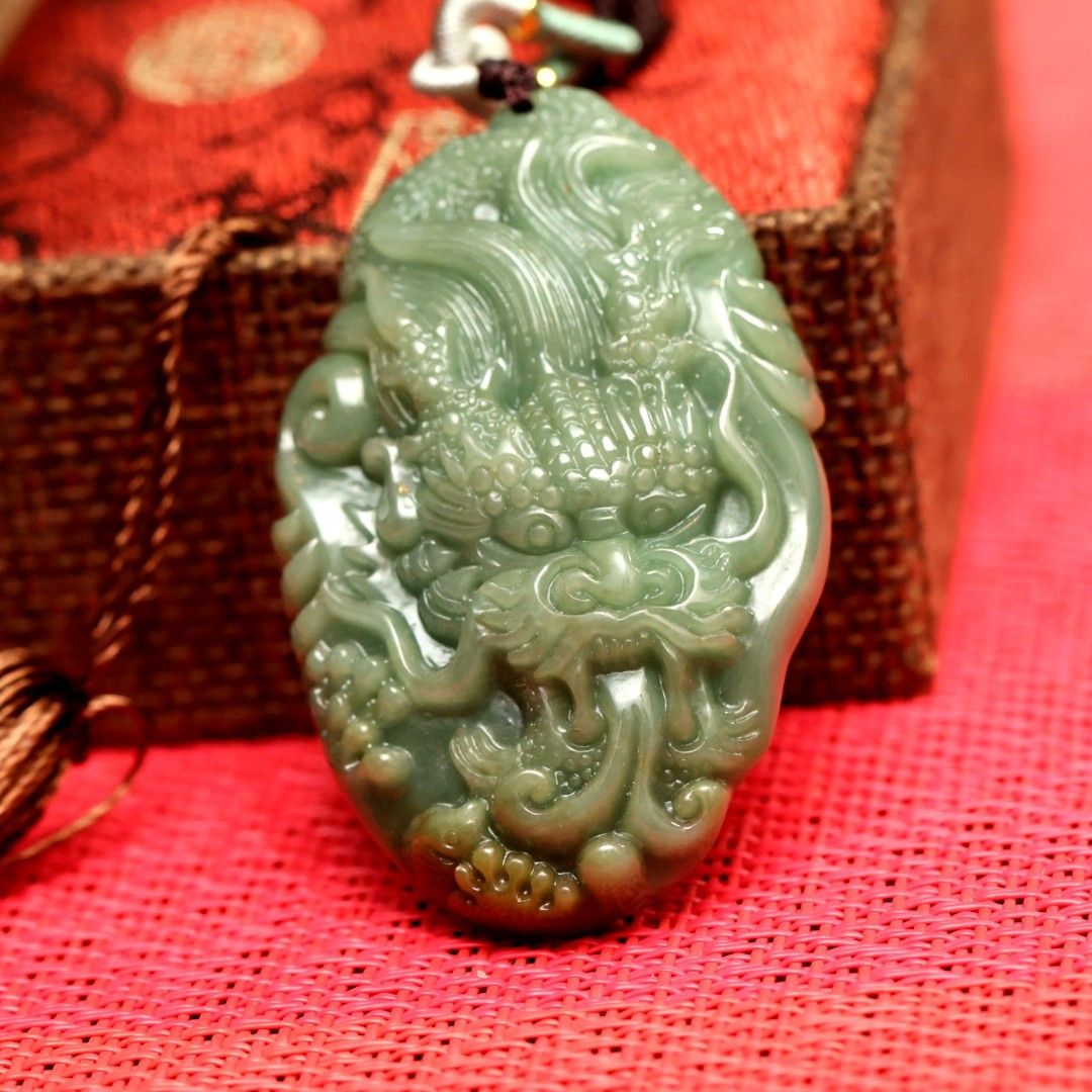 Real jade dragon pendant hotsell