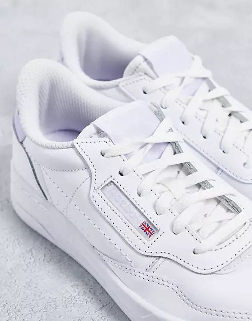 Reebok Court Peak Sneakers in White and Lilac Women s Fashion