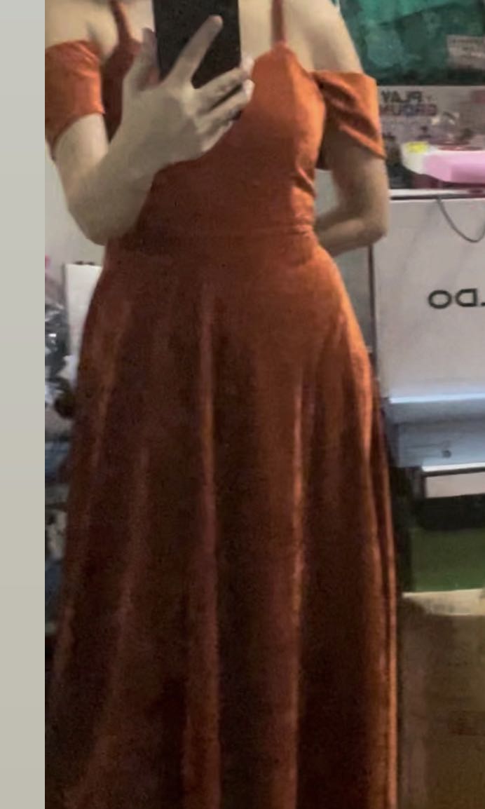 Rust gown, Women's Fashion, Dresses & Sets, Evening dresses & gowns on ...