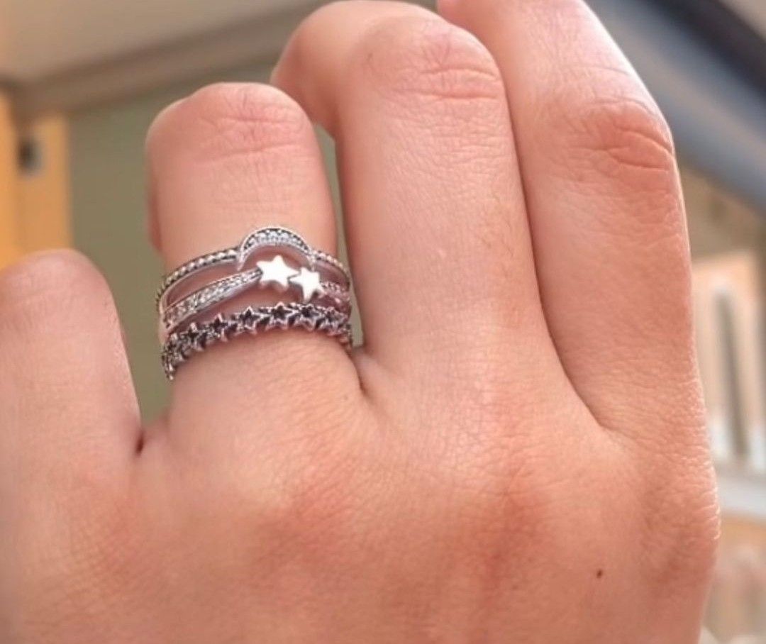 Shooting star top pandora ring