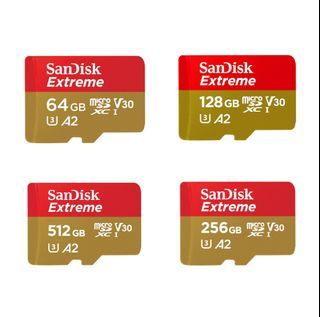 SanDisk Extreme 64GB 128GB 256GB 512GB microSD microSDXC UHS-I CARD