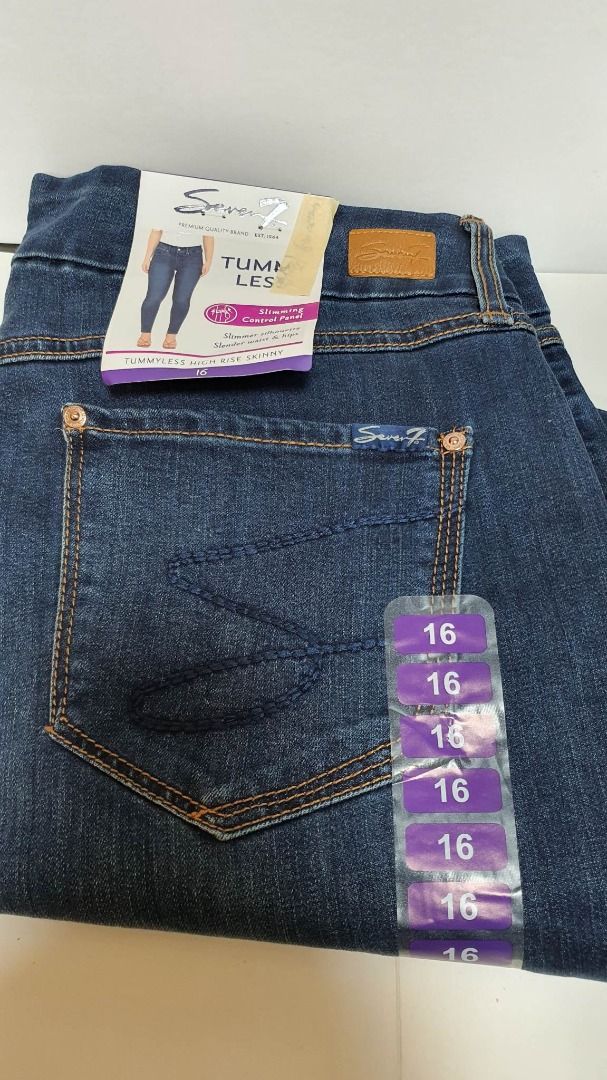 Seven7 Women's Tummyless High Rise Slimming Stretch Skinny Jeans (Bonet,  16) 