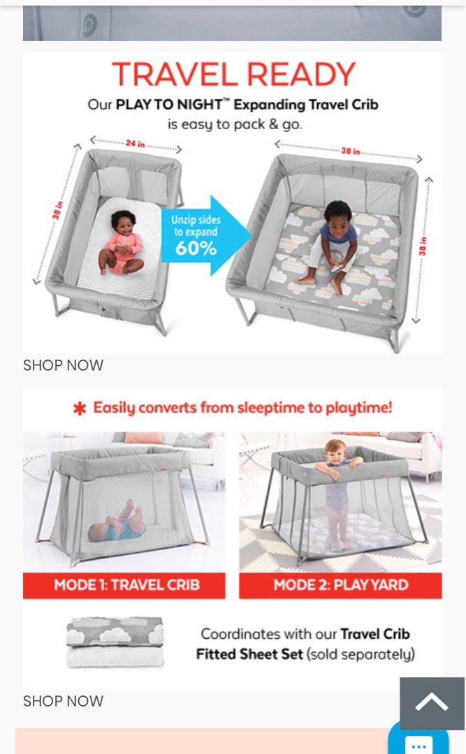 Skip hop play to night expanding playard & travel crib discount