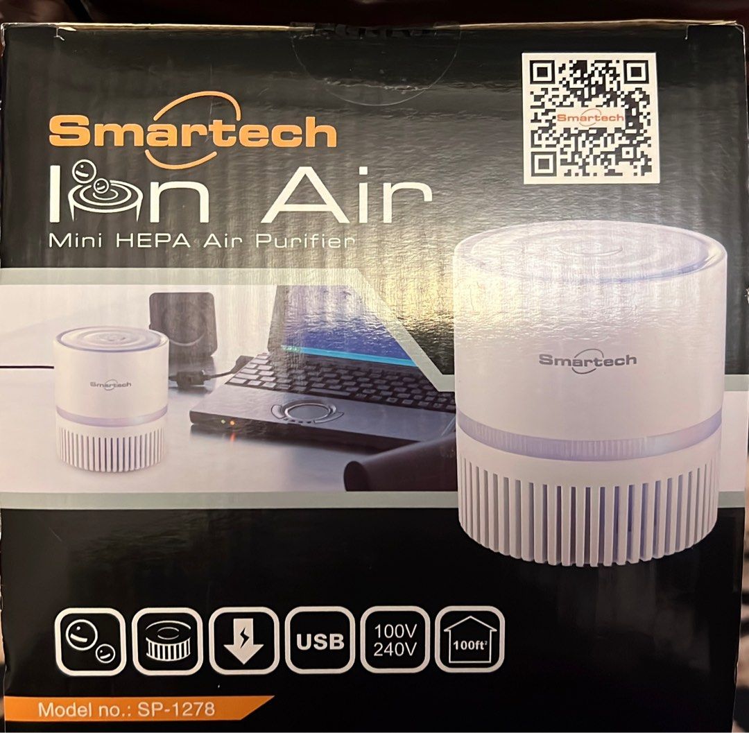 Smartech Ion Air Mini HEPA Air Purifier, 家庭電器, 空氣清新機及抽濕機 Carousell