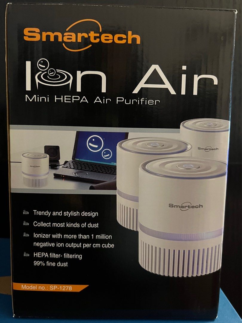 Smartech Ion Air Mini HEPA Air Purifier, 家庭電器, 空氣清新機及抽濕機 Carousell