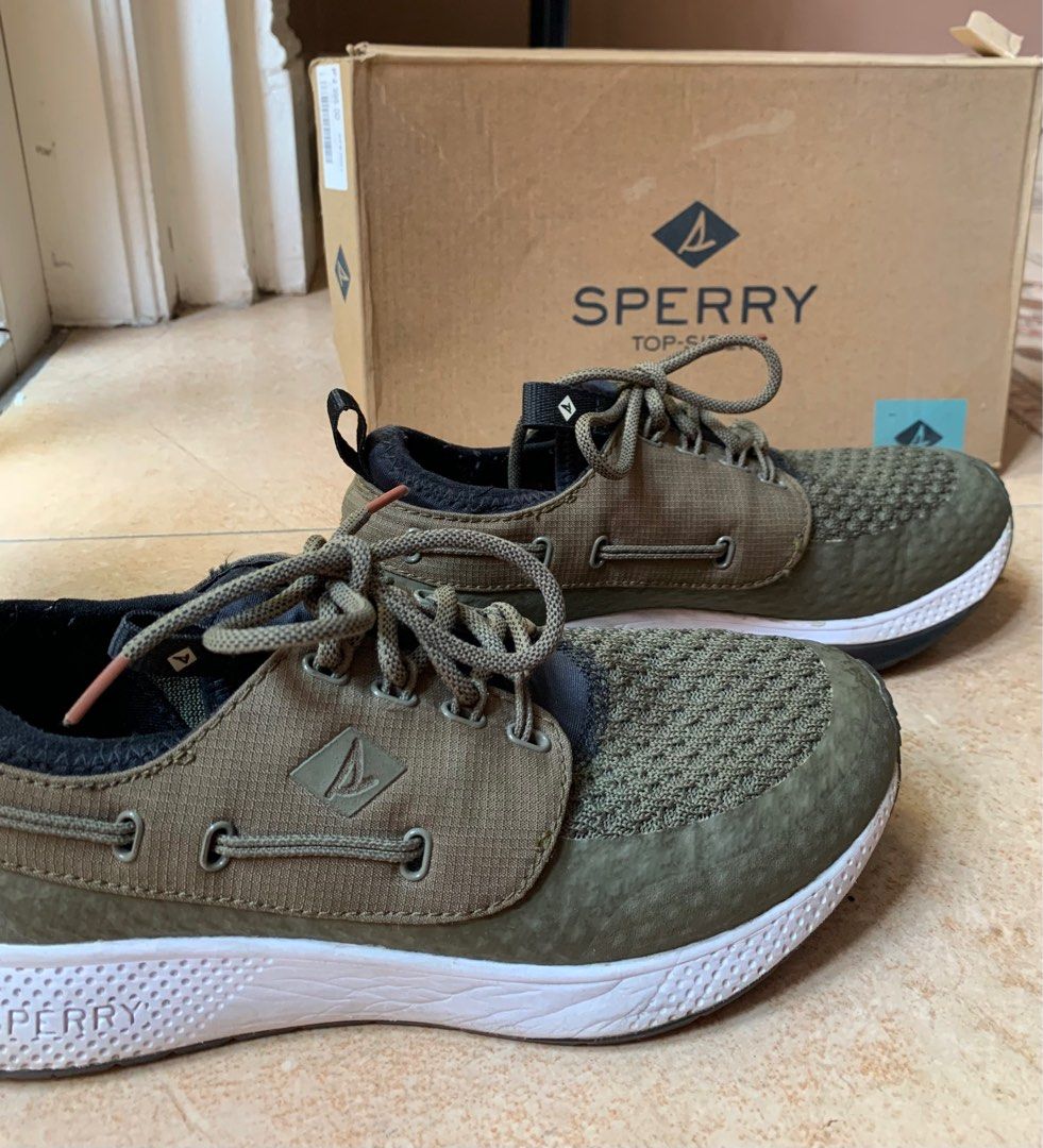 sperry saltwater brown olive