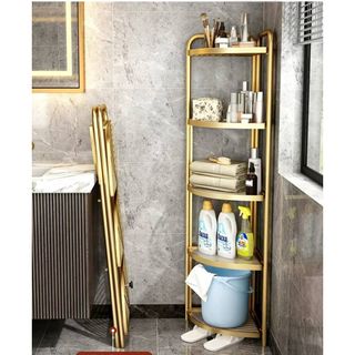 mDesign Steel Freestanding Storage Organizer Tower Rack Basket Shelf, Metal 3-Tier Furniture Unit for Masterguest Bathroom