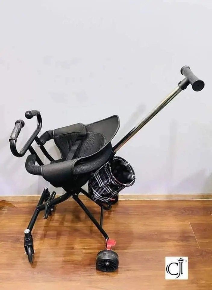 stroller (Category: Strollers) located in Manila. Submitted by espinosakimrhian (Listing ID 1219630842, Image 3). Description: RESTOCK!! BEST SELLER! ♥️ 1399 php :4WHEELS PORTABLE STROLLER/TROLLY FOR KIDS ￼ ✔️MODEL-DD05 ✔️WITH BASKET ✔️Stroller Color:Black ✔️Cushion Colour: Random,Random ✔️Weight Capacity: 25kls -NO Spring -2Side belt 100% Real product & high quality • The joystick steering makes it easy to ride and get around bends without any a