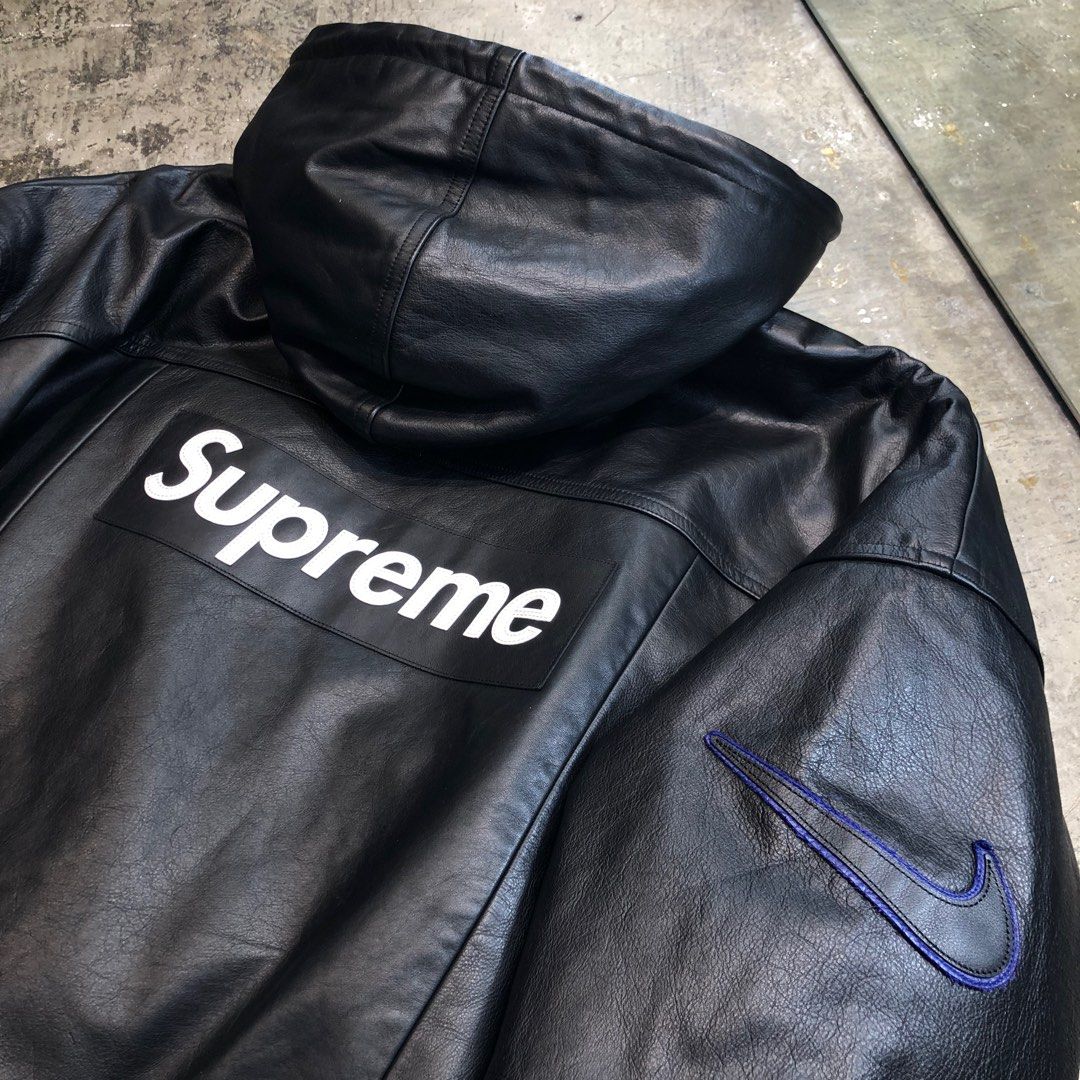 supreme x nike leather jacket