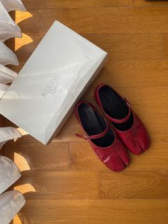 Tabi Shoes Mary Jane Flat Shoes Red Ride Inc