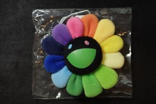 Takashi Murakami - Multi Green Flower Plush Keychain Pin
