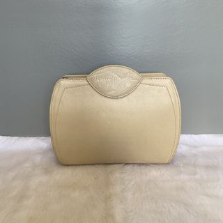 Thierry Mugler Vintage Nude Beige Leather Clutch Bag