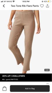 two toned rib flare pants