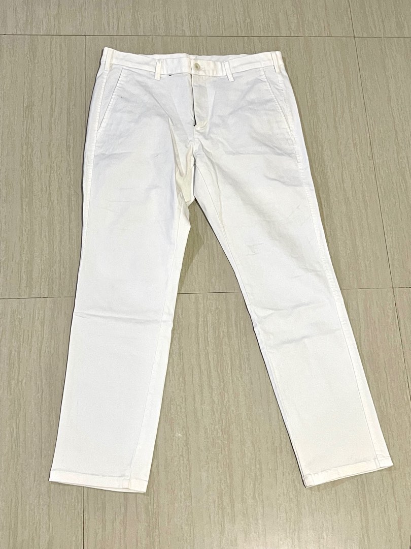 Uniqlo white pants on Carousell