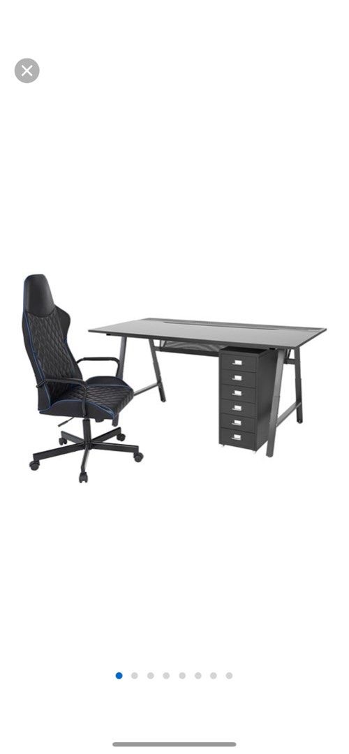 UTESPELARE / HELMER Desk, chair and drawer unit Black UTESPELARE ...