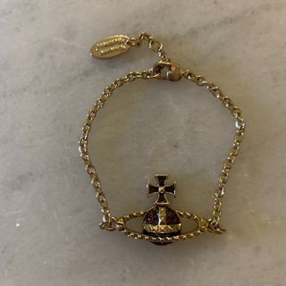 全新正品Vivienne Westwood Good/Amethyst Bracelet 金色紫水晶石手鏈 64239925297793110