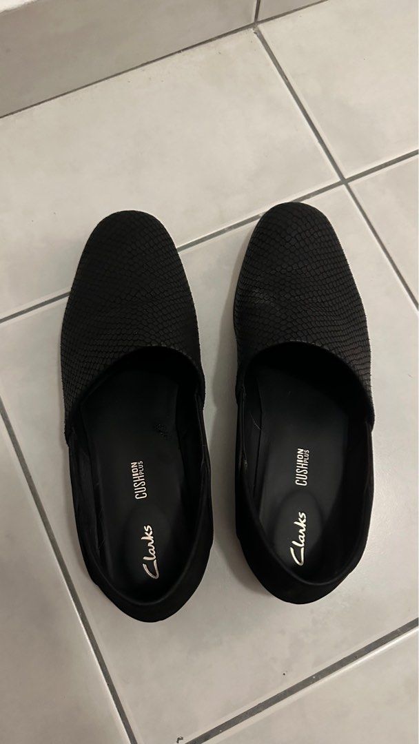Woman Shoes Clarks Pure Tone Black Comb Snake
