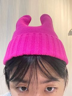 NET - Y2k Pink fushia beanie hat