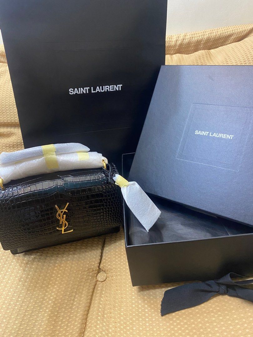 YSL Sunset medium in Croc (Category: Luxury Bags & Wallets) located in Quezon City. Submitted by bbbae (Listing ID 1219724590, Image 2). Description: BRAND NEW YSL Sunset medium in Croc Comes with paper bag, dust bag, and authenticity card.