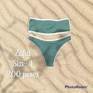 Zaful 2-piece Shade of Green Tube Swimsuit