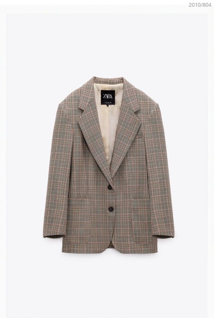 Zara oversized check blazer clearance