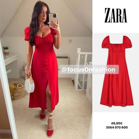 Zara Red Dress, Women'S Fashion, Dresses & Sets, Dresses On Carousell