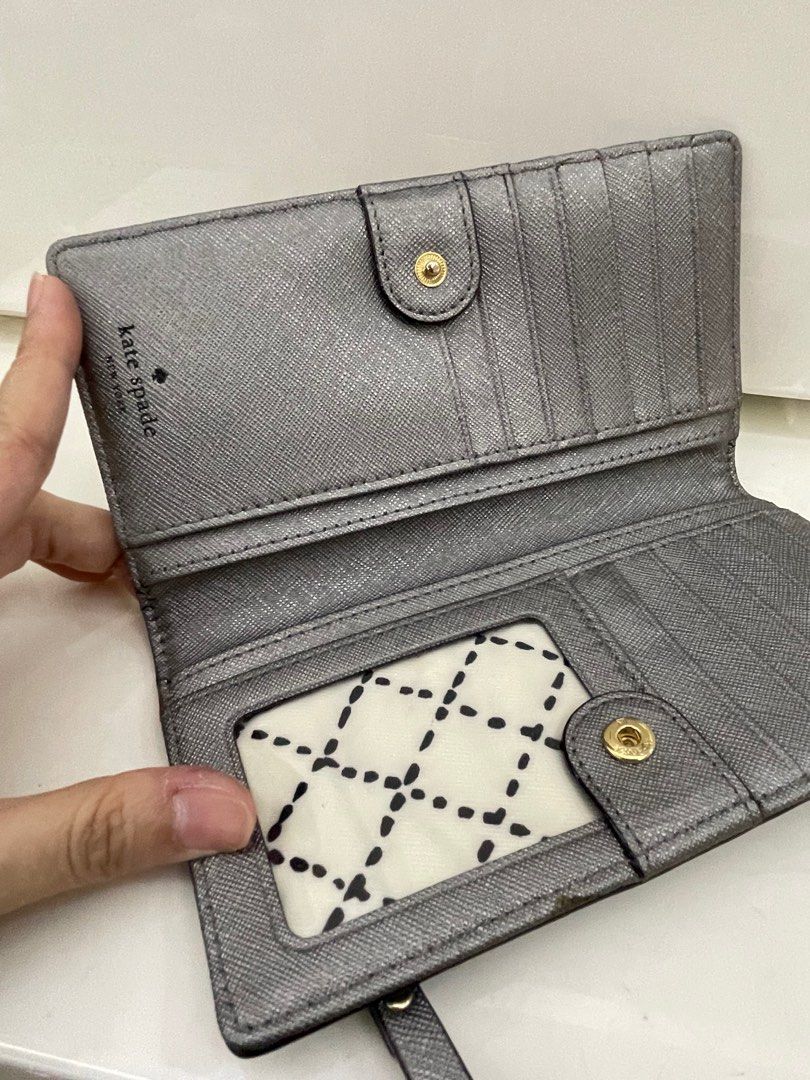 100 AUTHENTIC Kate Spade Stacy Newbury Lane Wallet GREY WLRU1601