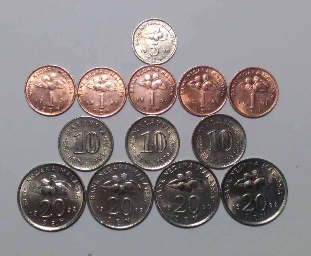 馬來西亞錢幣13枚, 書籍、休閒與玩具, 收藏、紀念品, 錢幣、紙鈔在旋轉拍賣