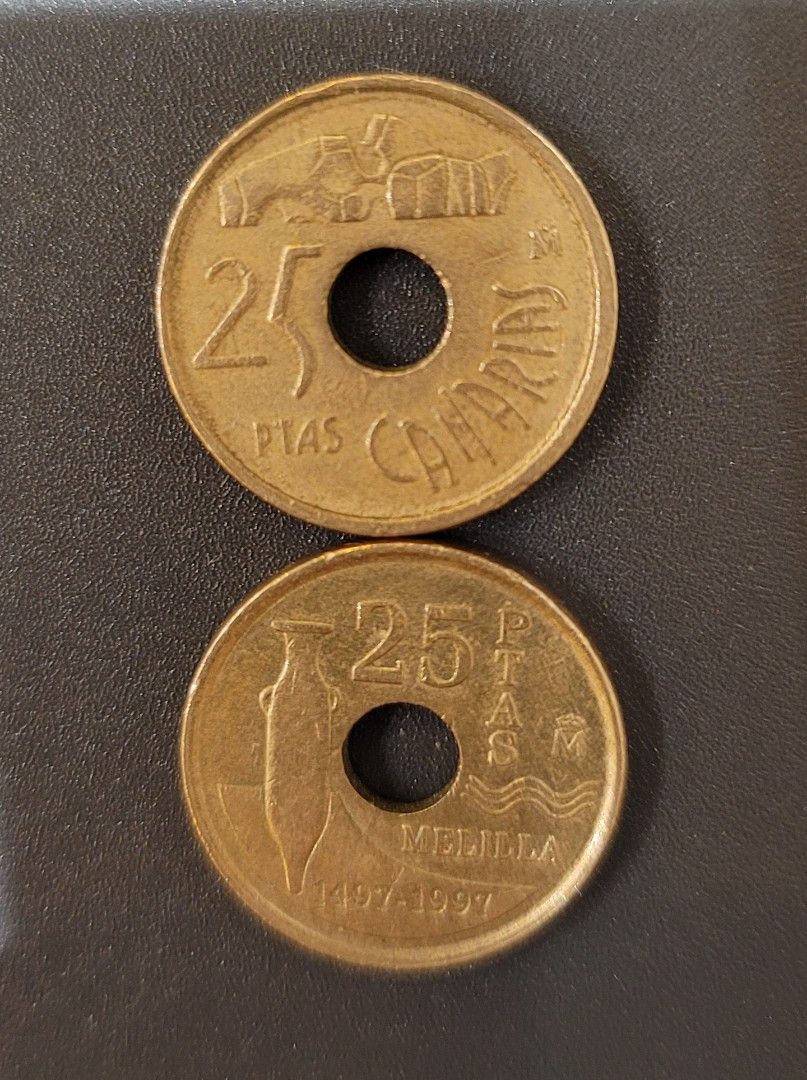 西班牙銅幣25pTAS二枚, 書籍、休閒與玩具, 收藏、紀念品, 錢幣、紙鈔在旋轉拍賣