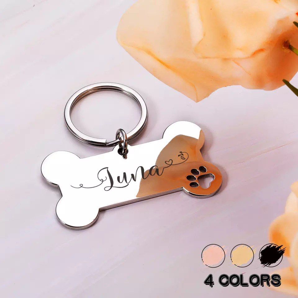 2 Side Engraved Dog Tag Personalised Dog Tags Gold Dog Tag Sliver