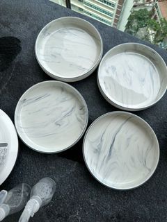 8pcs  marble design plate and bowl