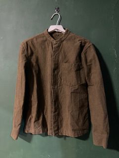 無印良品 MUJI 法蘭絨襯衫 墨綠色