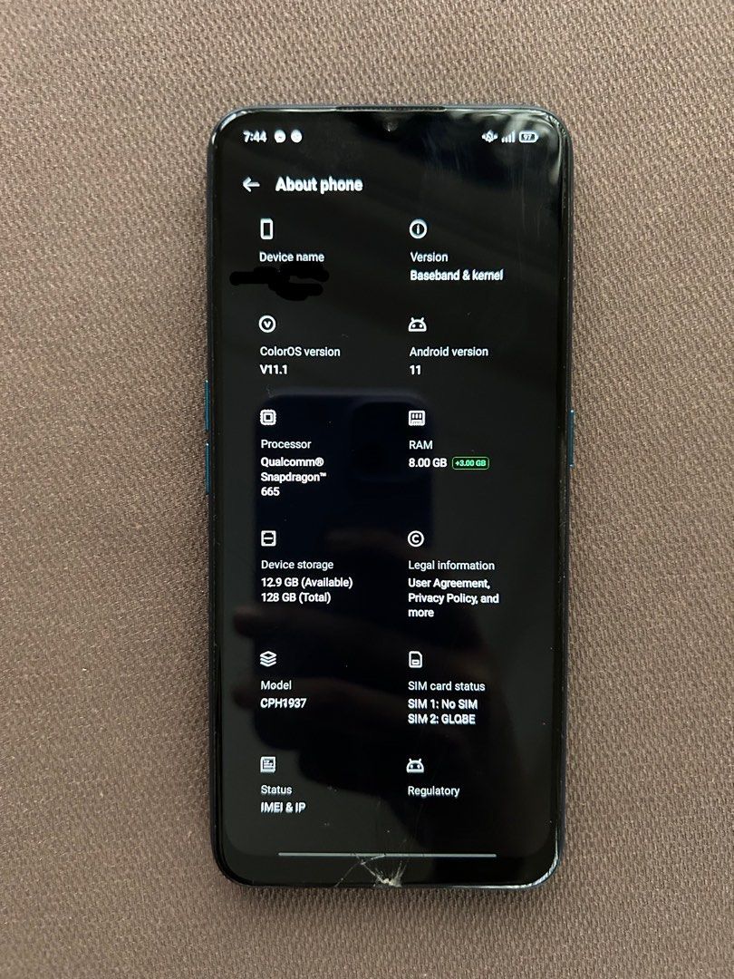A9 2020 Oppo (Category: OPPO) located in Cavite. Submitted by qwertyqwery545 (Listing ID 1221667963, Image 2). Description: A9 2020 (Used) may crack lang below pero no dents sa front screen, since naka tempered siya the whole time, kakaremoved lang ng tempered glass (crack can be seen in the picture) Included Free tempered glass and cases Charger 8gb ram 128gb storage goods for gaming like cod and ml since mataas ram pm for interested.