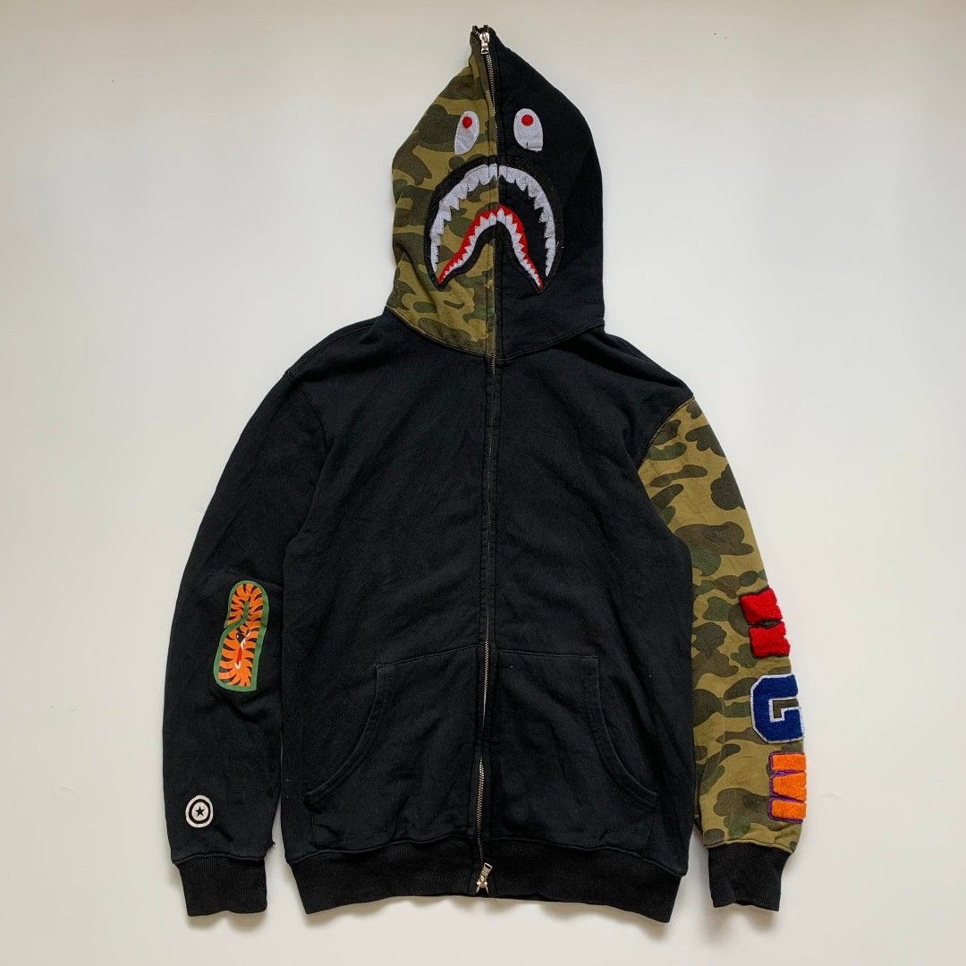A Bathing Ape Shark Zip Up Hoodie Twotone
