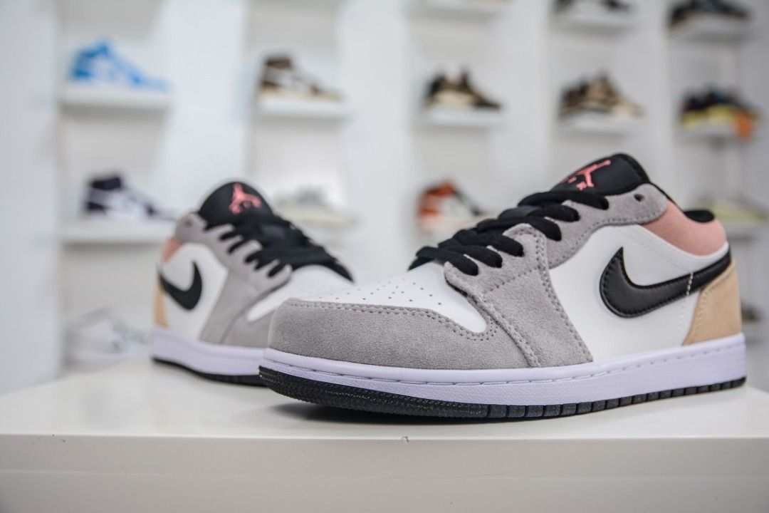 Almost New Air Jordan 1 Low Light Gray Orange Multiple Sizes