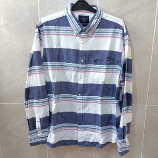 American Eagle Oxford Slim Fit Shirt Stripe
