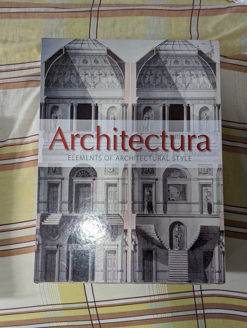 Architectura: Elements of Architectural Style (Category: Textbooks) located in Antipolo. Submitted by migsmijarjar (Listing ID 1223982425, Image 1). Description: Architectura: Elements of Architectural Style Condition: Book is great; Hardbound cover is damaged on the bottom part. Pages: 399 Height: 16" RFS: Decluttering/Need Funds Price is negotiable..