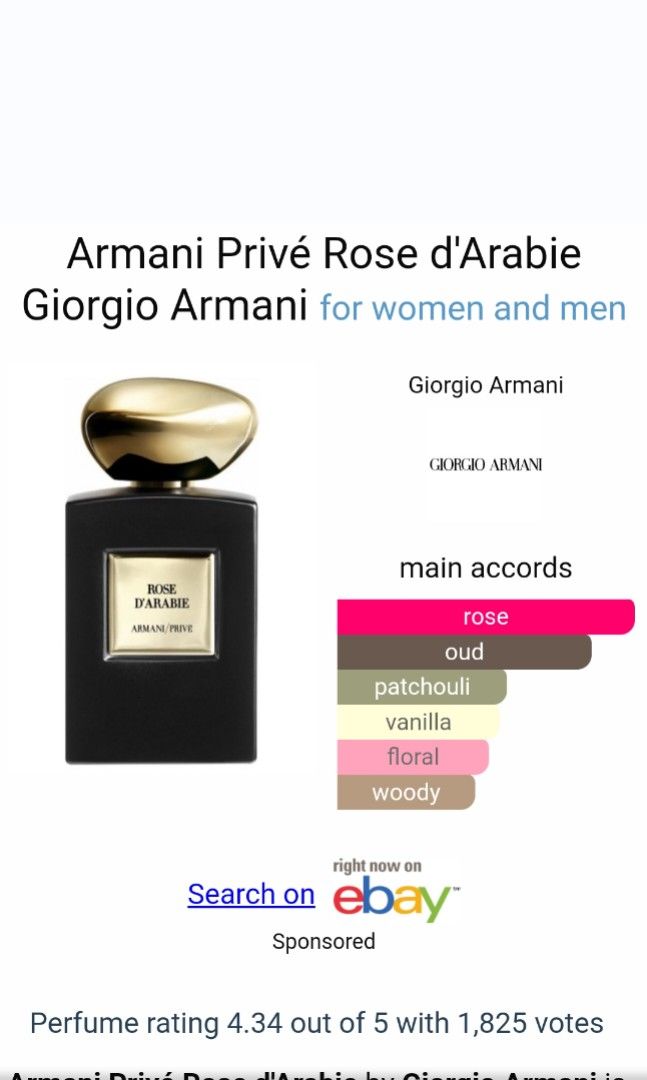 Armani Prive Rose d'Arabie Unisex 100ml by GIORGIO ARMANI Original Tester  Eropa (NEW NON BOX)