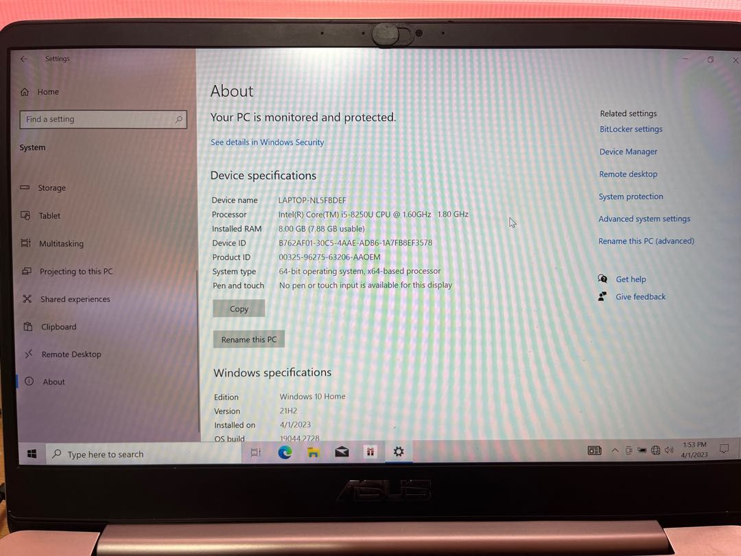 Dalle écran LED 14 Pouces Pour ASUS Zenbook UX410U - Résolution 1920x1080 - Avec Fixation - Neuf Sous Emballage - Garantie 1 An