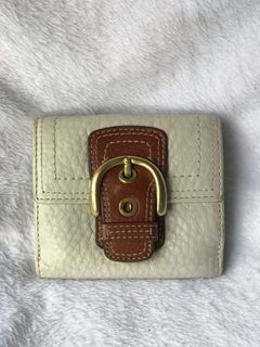 Authentic coach trifold leather wallet