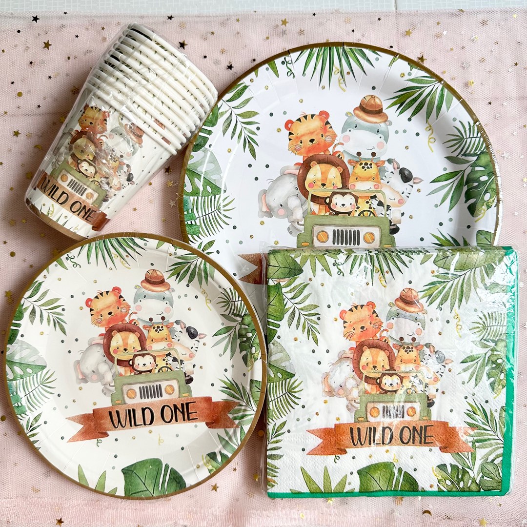 [Avail] Wild One Party Supplies / Jungle Animals Theme for One Year Old
