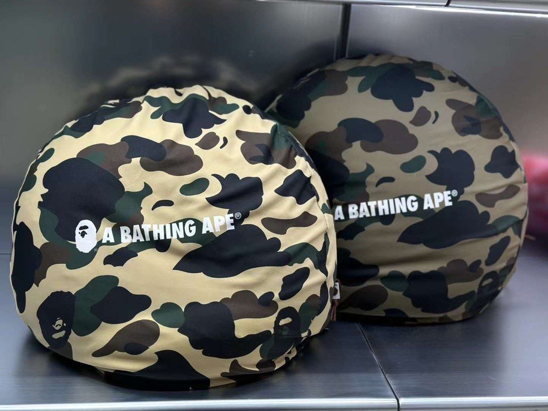BAPE 1ST CAMO A BATHING APE CIRCLE FLUFFY BEADS CUSHION
