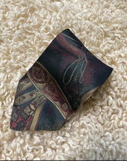 Barton moda hand made italy 古著抽象風純絲手打領帶 vintage