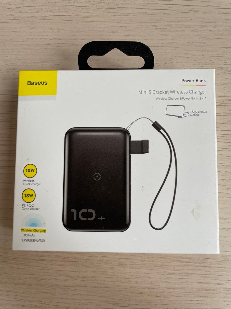 Baseus 10000mAH Powerbank with Wireless Charger, Mobile Phones & Gadgets,  Mobile & Gadget Accessories, Batteries & Power Banks on Carousell