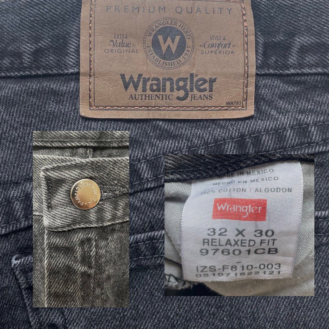 Black vintage wrangler jeans, Men's Fashion, Bottoms, Jeans on Carousell