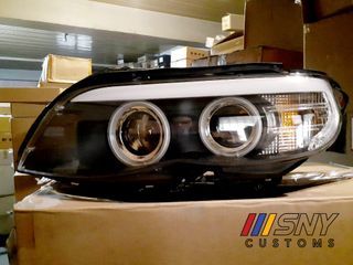 BMW E53 Projector Headlamps with Angel Eyes DRL led x5 facelift