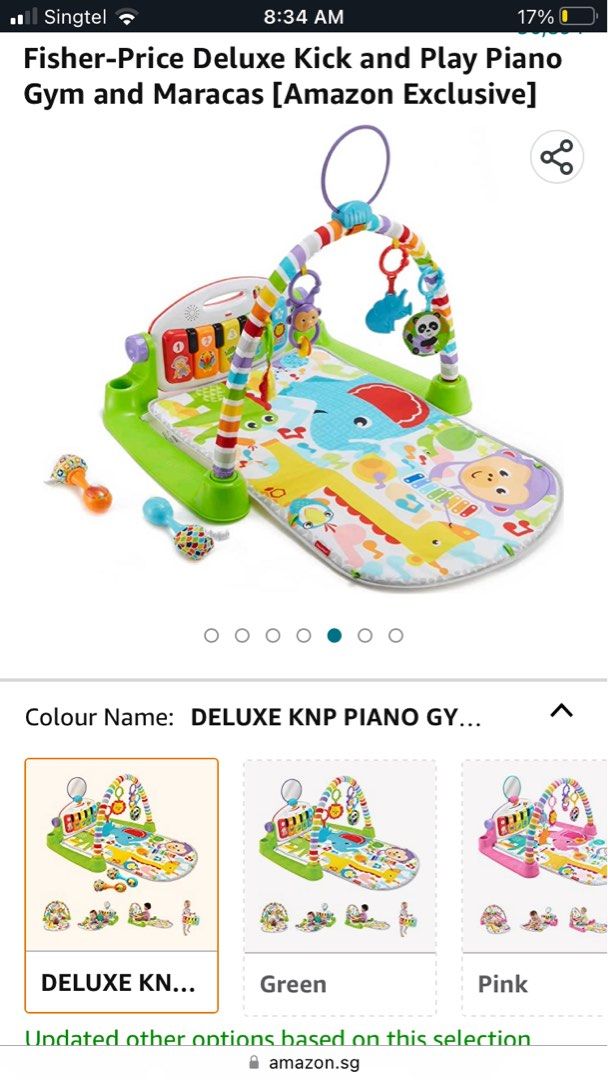 Fisher price deluxe kick and play piano gym and maracas top