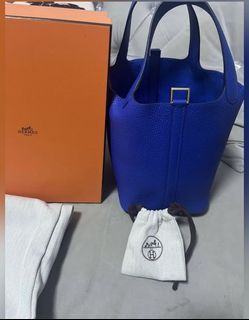 Hermes Evelyn Mini Bleu Agate Clemence, Luxury, Bags & Wallets on Carousell