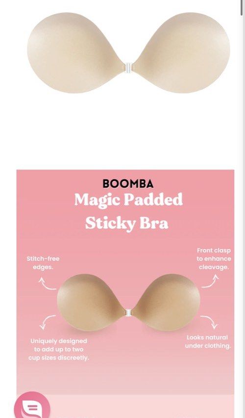 Boomba Magic Padded Sticky Bra, Women's Fashion, New Undergarments &  Loungewear on Carousell