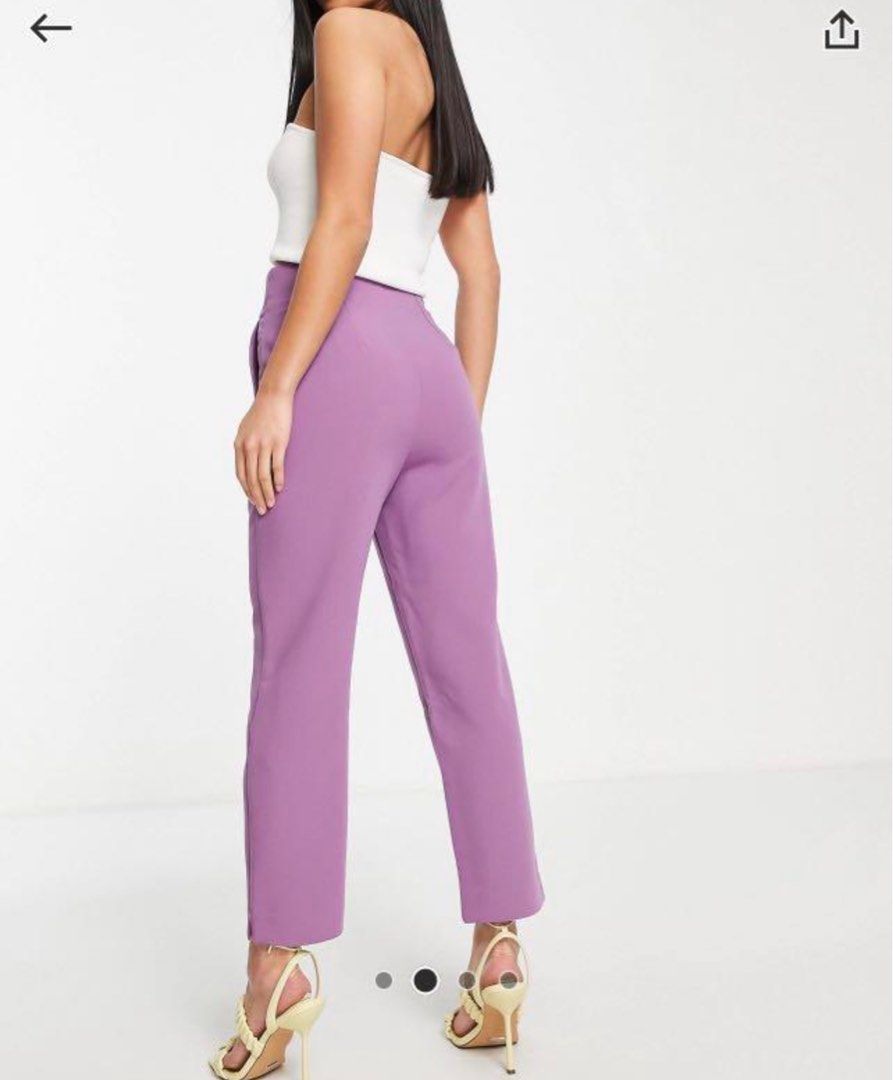 ASOS WHITE High Waisted Wide Leg Trouser | ASOS